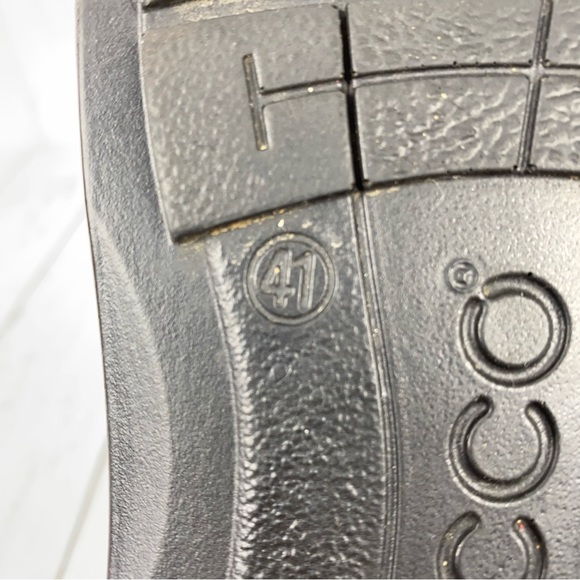 Ecco Helsinki Mens Oxford Shoes Size 7.5 Black Leather Bicycle Toe Lace Up - Picture 9 of 12